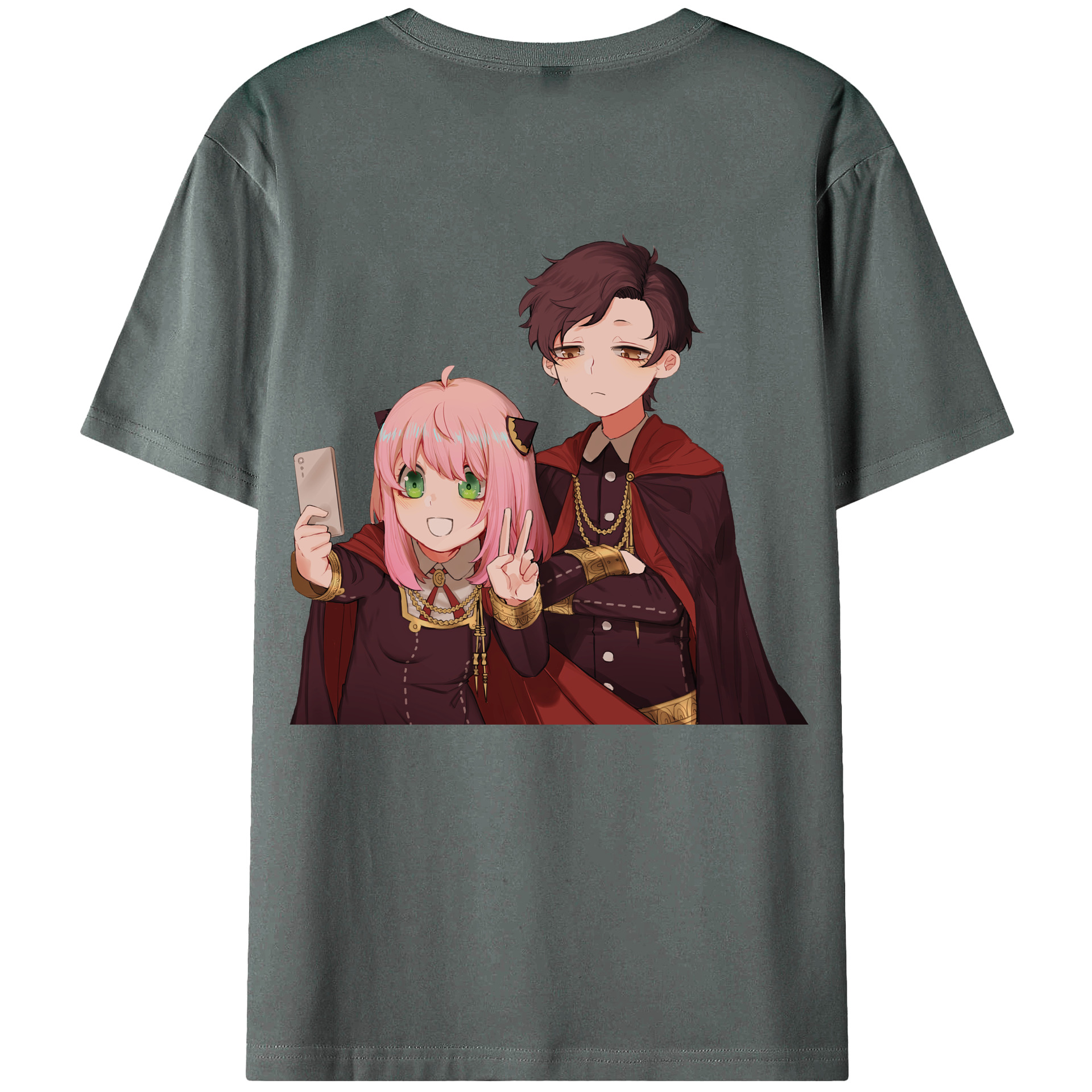 （画像用） SPY×FAMILY间谍家家酒 綿100％ メンズ半袖Tシャツ（バックプリント） 通気性